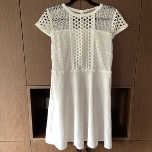 H&M white crotchet lace mini dress